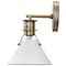 Nuvo Outpost 1-Light Wall Sconce - Matte White with Burnished Brass 60/7520 - alternate 6
